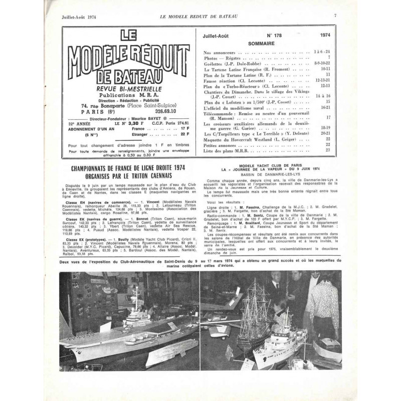 Sommaire Modèle Réduit Bateau 178