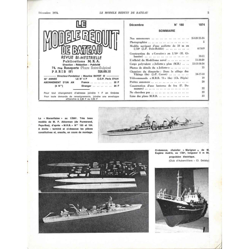 Sommaire Modèle Réduit Bateau 180