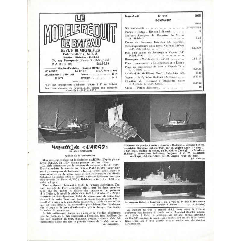 Sommaire Modèle Réduit Bateau 182