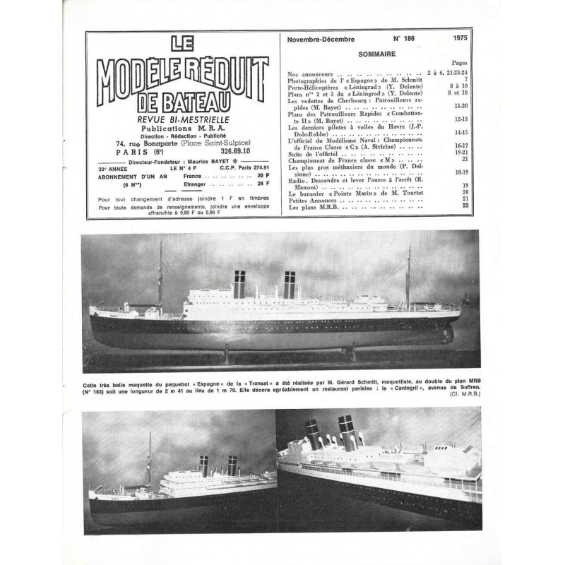 Sommaire Modèle Réduit Bateau 186