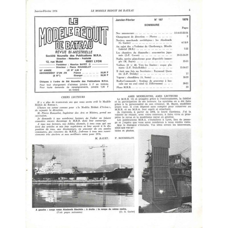 Sommaire Modèle Réduit Bateau 187