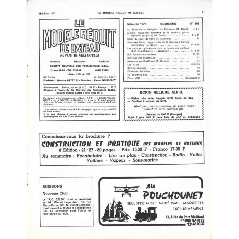 Sommaire Modèle Réduit Bateau 195