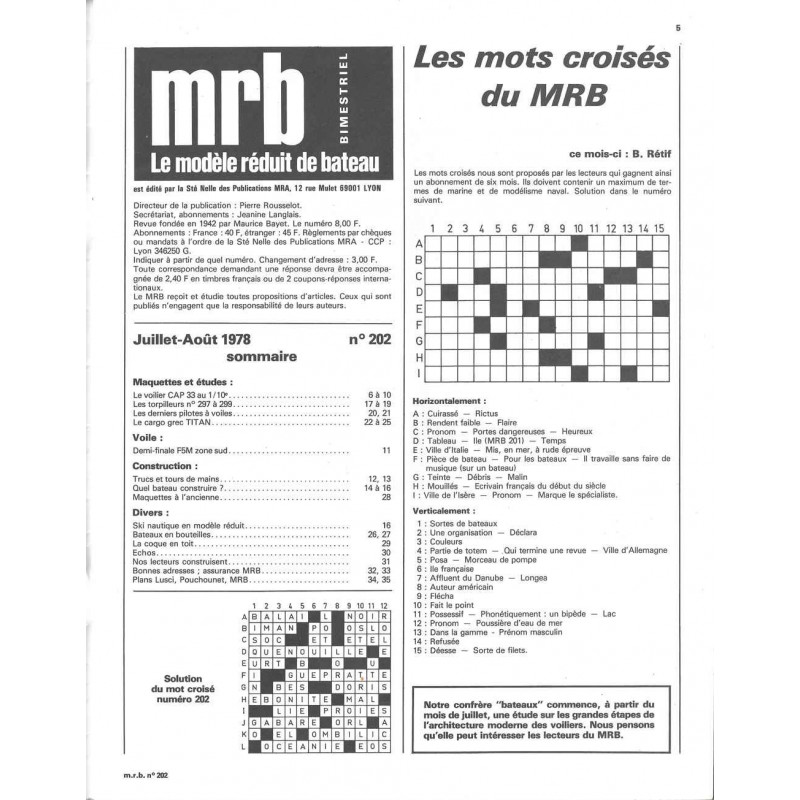 Sommaire Modèle Réduit Bateau 202