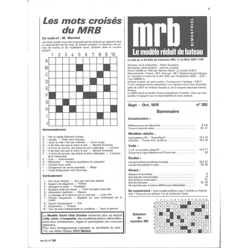 Sommaire Modèle Réduit Bateau 203