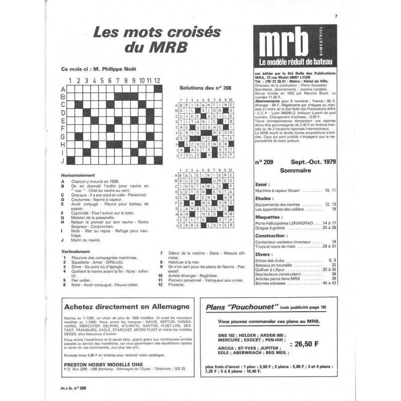 Sommaire Modèle Réduit Bateau 209