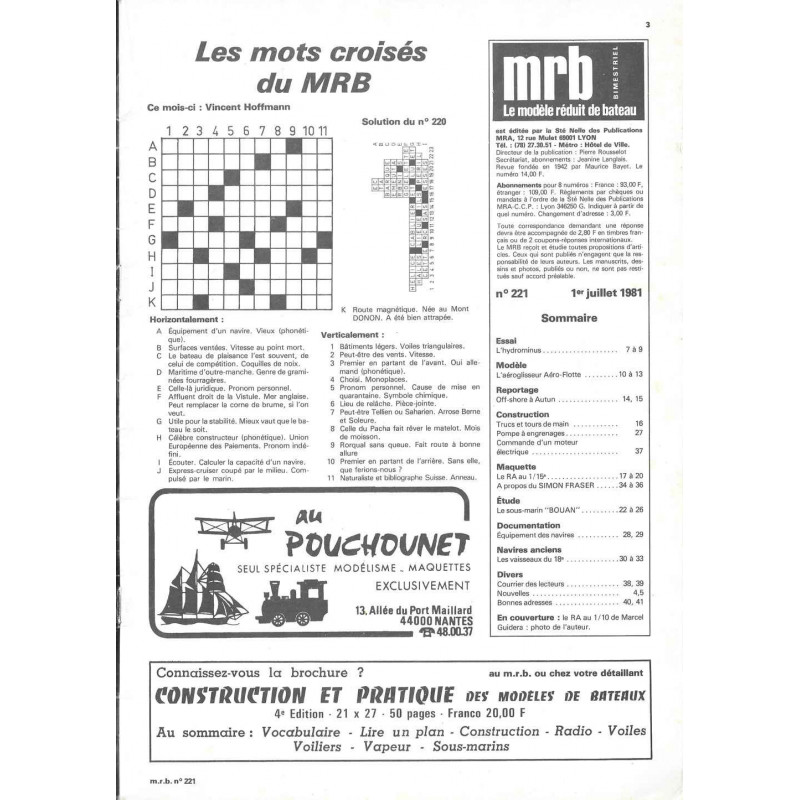 Sommaire Modèle Réduit Bateau 221