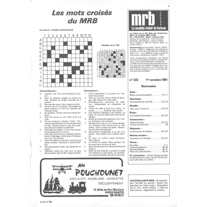 Sommaire Modèle Réduit Bateau 223