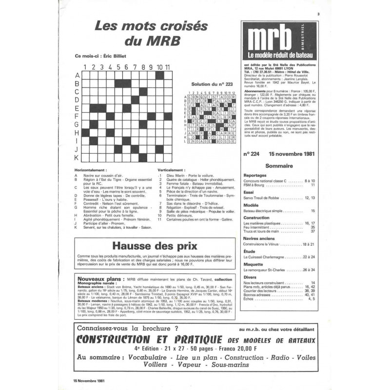 Sommaire Modèle Réduit Bateau 224