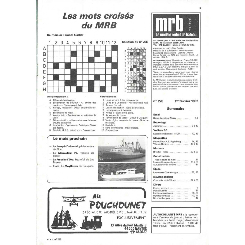 Sommaire Modèle Réduit Bateau 226