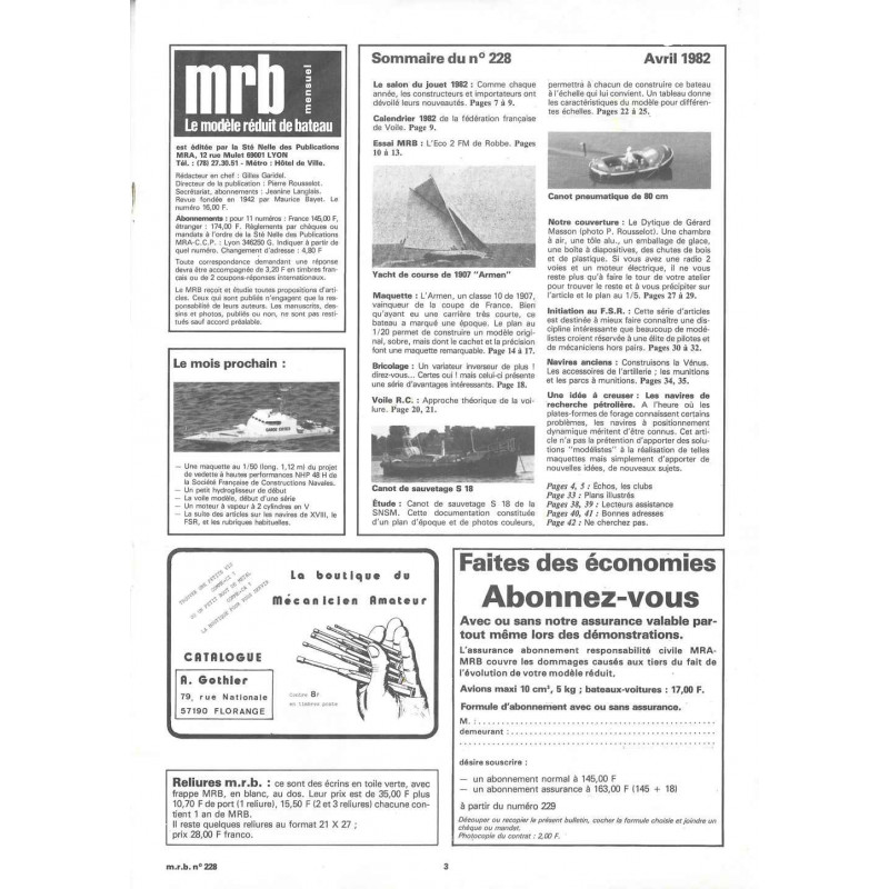 Sommaire Modèle Réduit Bateau 228