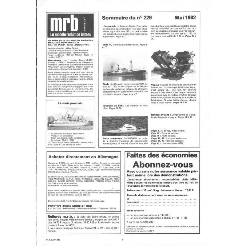Sommaire Modèle Réduit Bateau 229