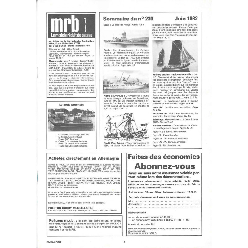 Sommaire Modèle Réduit Bateau 230