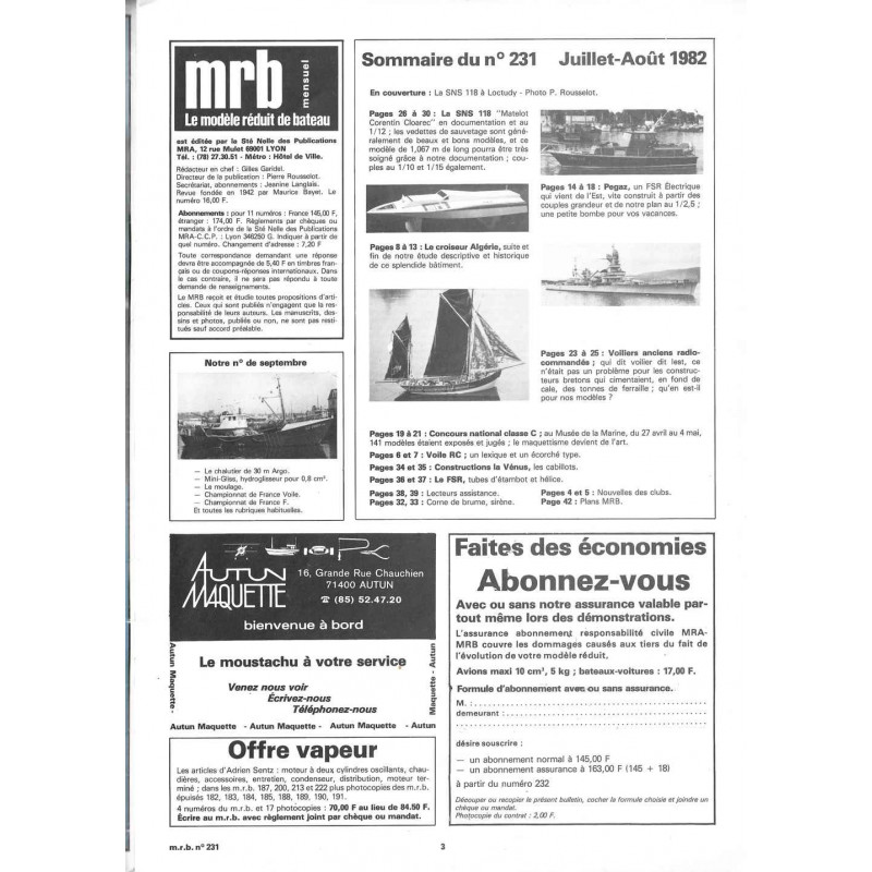 Sommaire Modèle Réduit Bateau 231