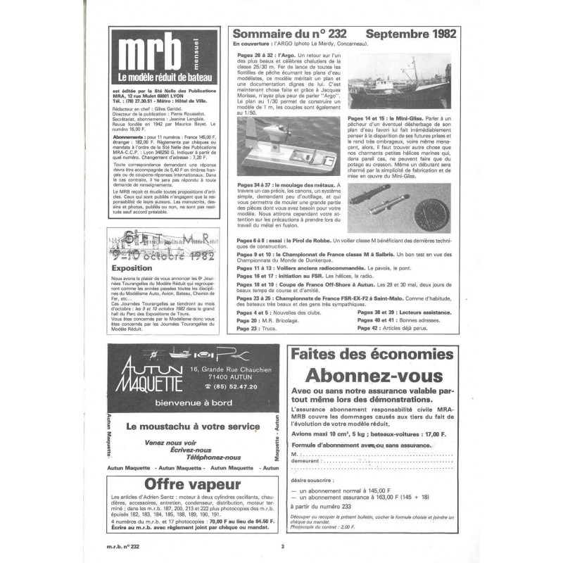 Sommaire Modèle Réduit Bateau 232