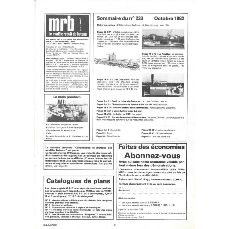 Sommaire Modèle Réduit Bateau 233