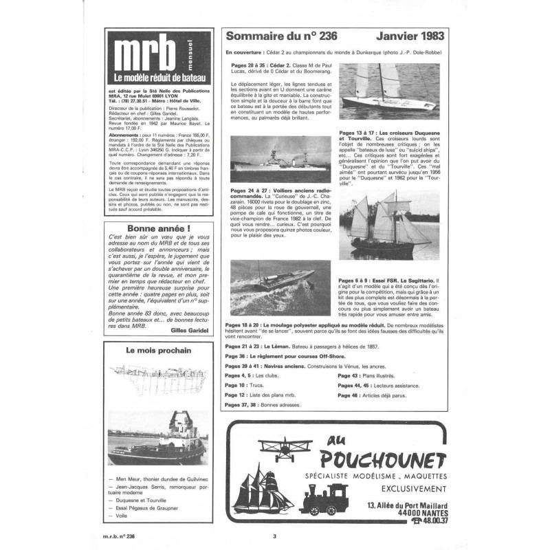 Sommaire Modèle Réduit Bateau 236