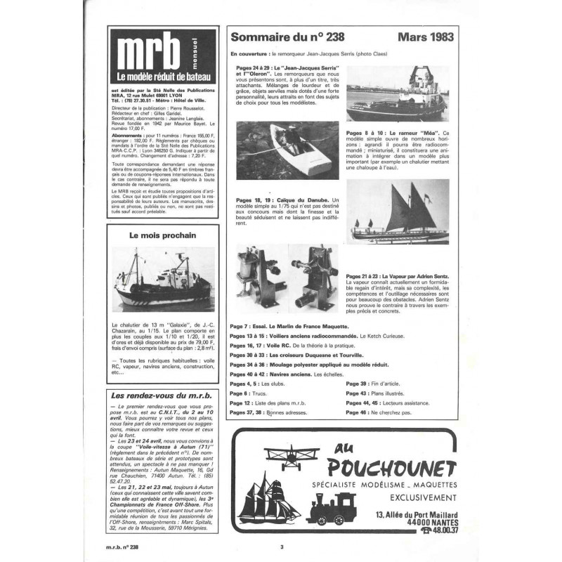 Sommaire Modèle Réduit Bateau 238