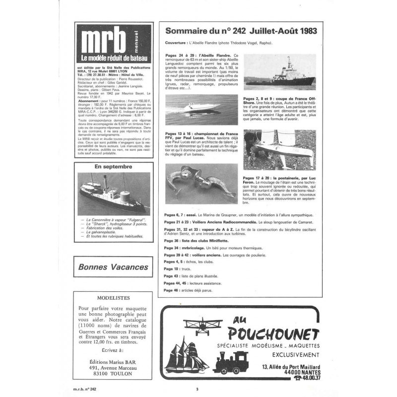 Sommaire Modèle Réduit Bateau 242