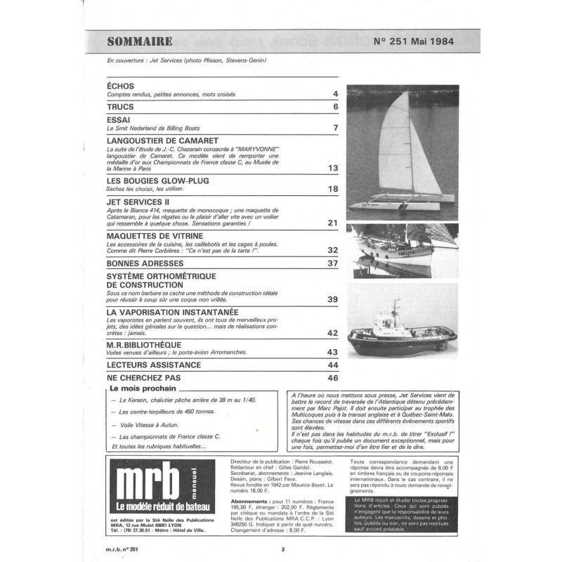 Sommaire Modèle Réduit Bateau 251