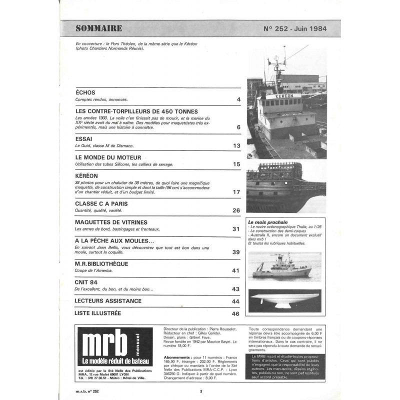 Sommaire Modèle Réduit Bateau 252