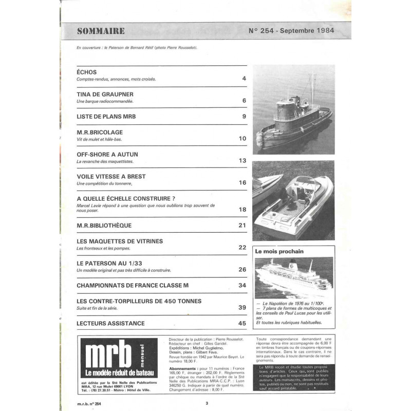 Sommaire Modèle Réduit Bateau 254