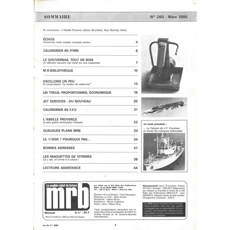 Sommaire Modèle Réduit Bateau 260
