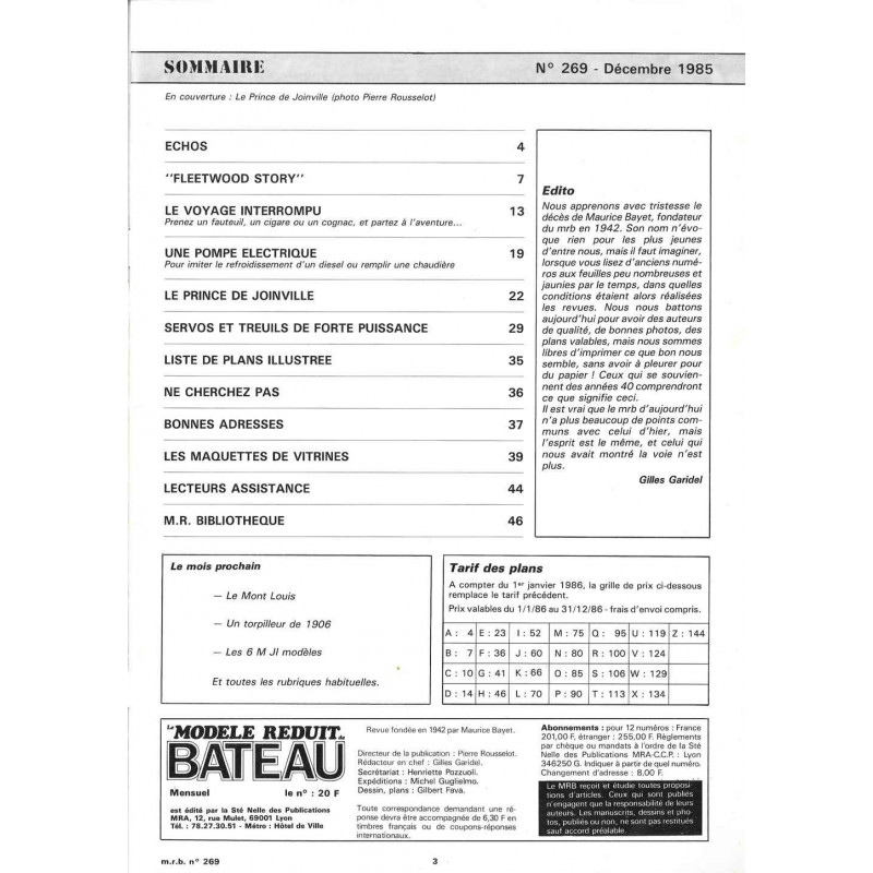 Sommaire Modèle Réduit Bateau 269