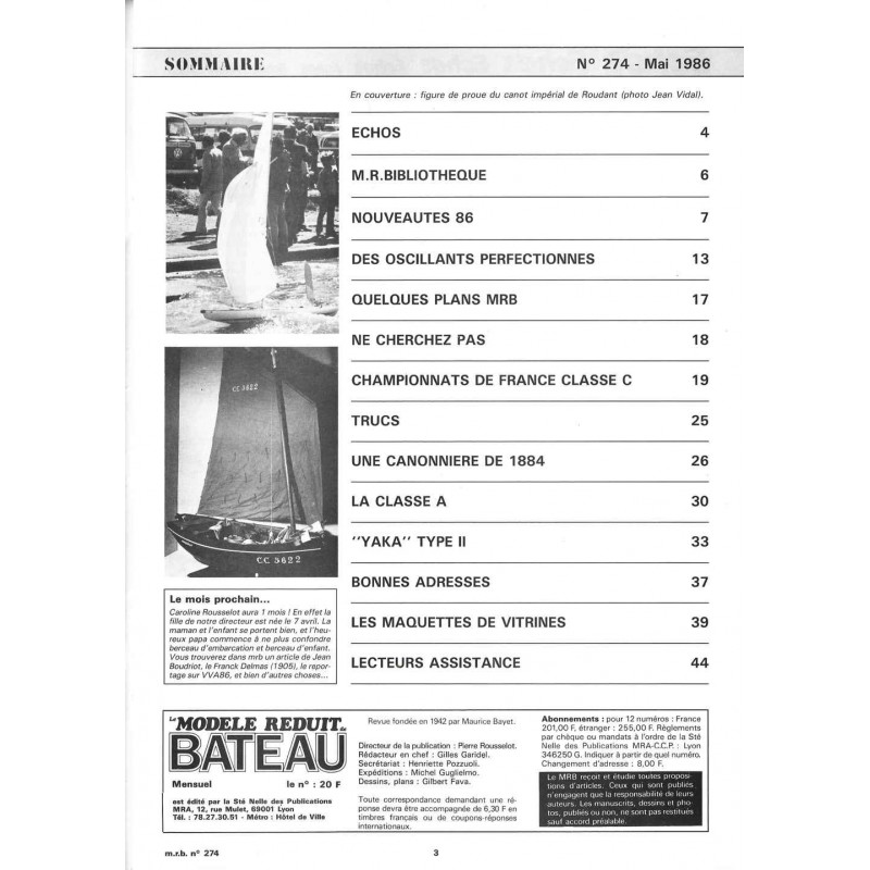 Sommaire Modèle Réduit Bateau 274