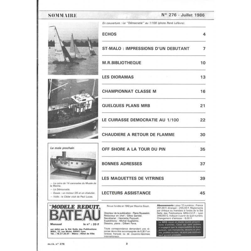 Sommaire Modèle Réduit Bateau 276