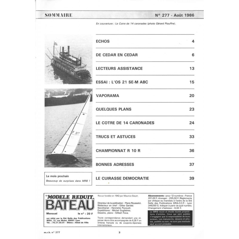 Sommaire Modèle Réduit Bateau 277
