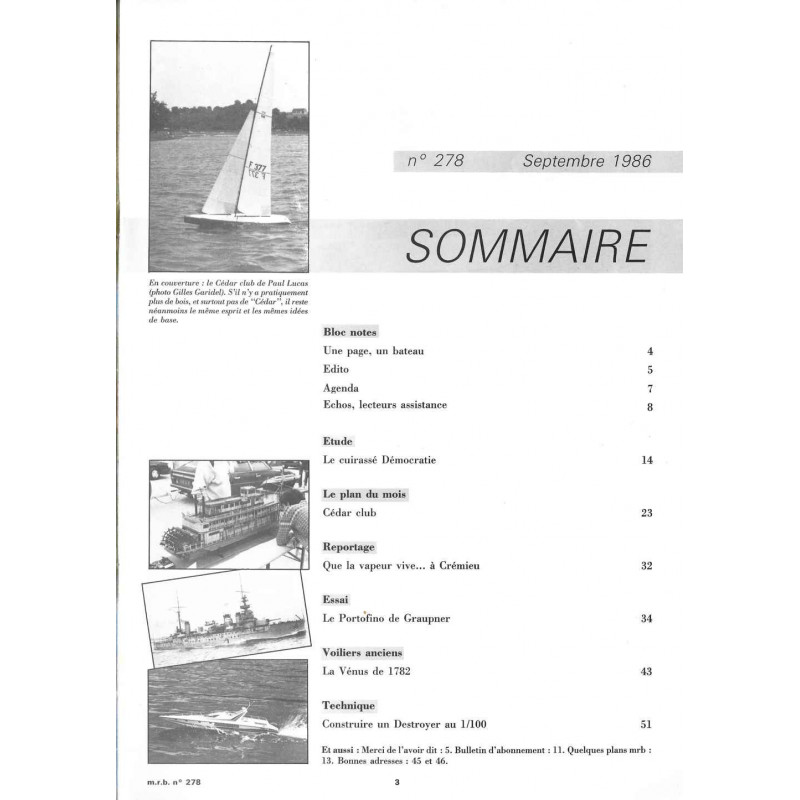 Sommaire Modèle Réduit Bateau 278