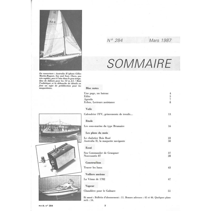 Sommaire Modèle Réduit Bateau 284