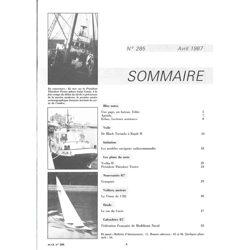 Sommaire Modèle Réduit Bateau 285