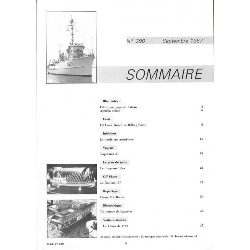 Sommaire Modèle Réduit Bateau 290