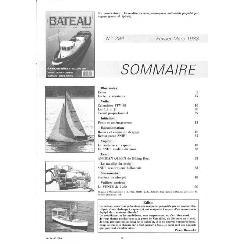 Sommaire Modèle Réduit Bateau 294
