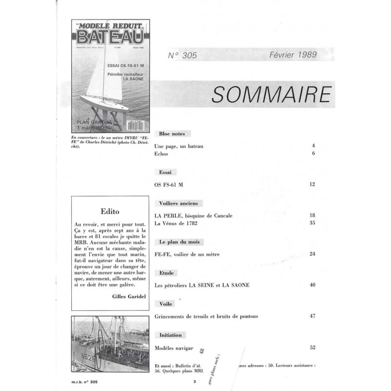 Sommaire Modèle Réduit Bateau 305
