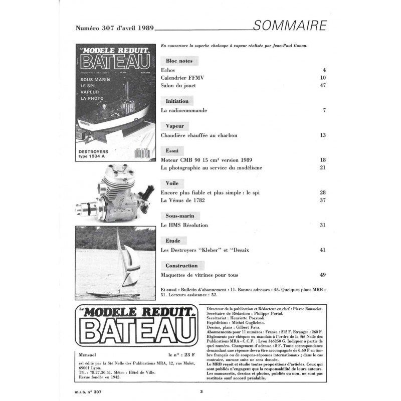 Sommaire Modèle Réduit Bateau 307