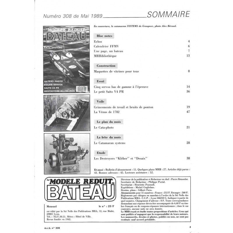 Sommaire Modèle Réduit Bateau 308