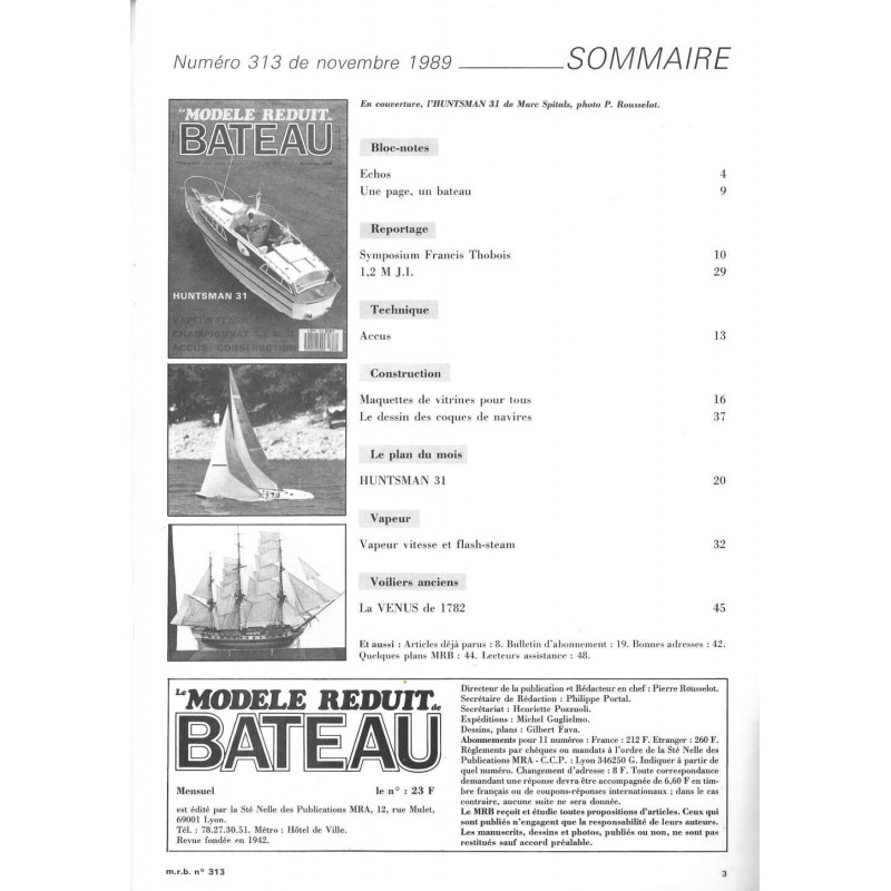 Sommaire Modèle Réduit Bateau 313