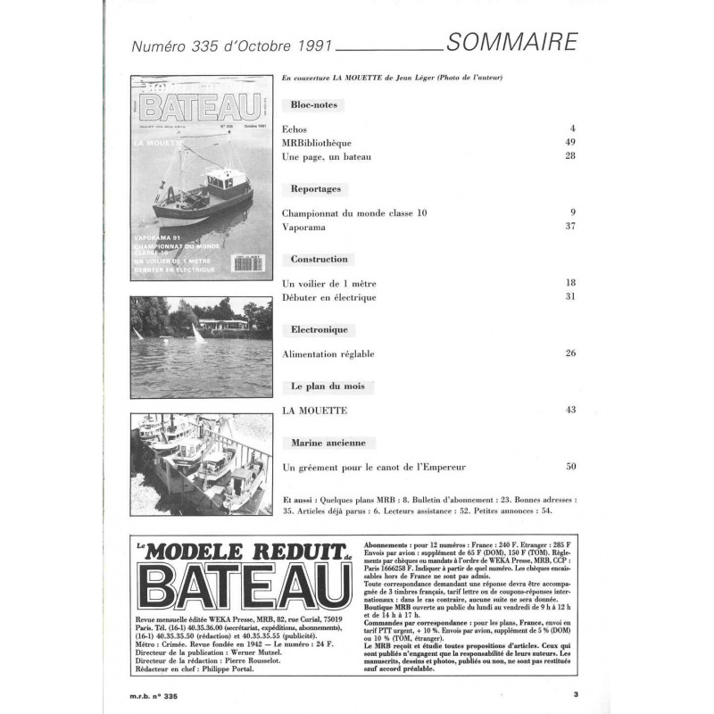 Sommaire Modèle Réduit Bateau 335