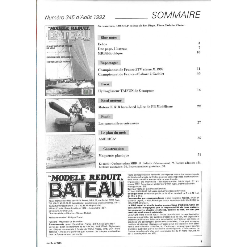 Sommaire Modèle Réduit Bateau 345