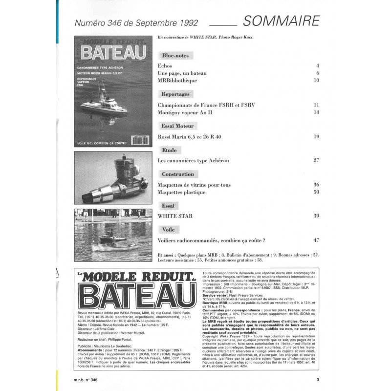 Sommaire Modèle Réduit Bateau 346