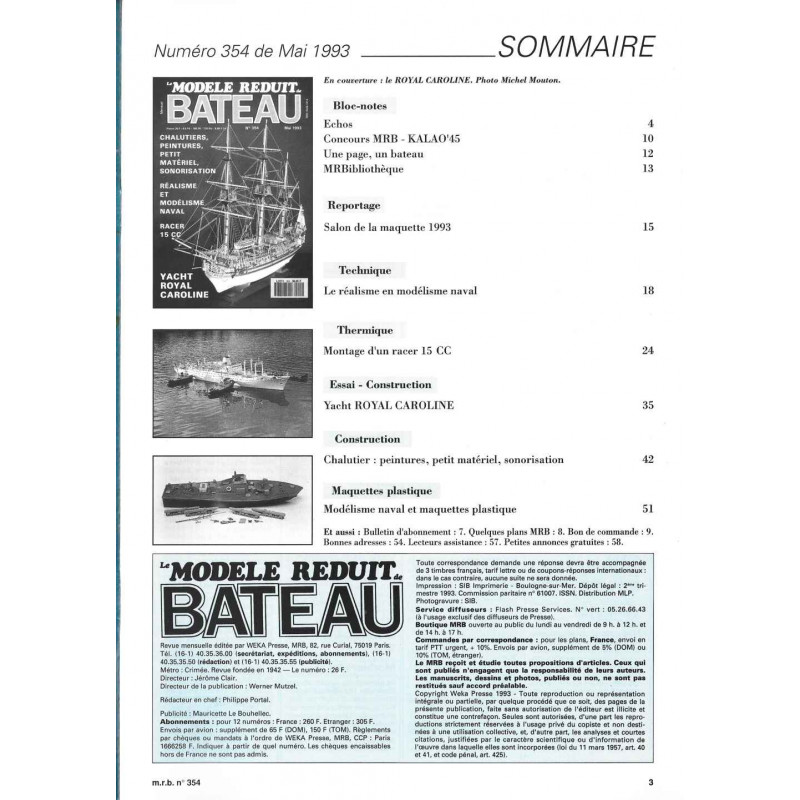 Sommaire Modèle Réduit Bateau 354