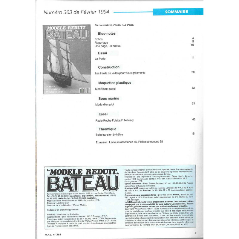 Sommaire Modèle Réduit Bateau 363