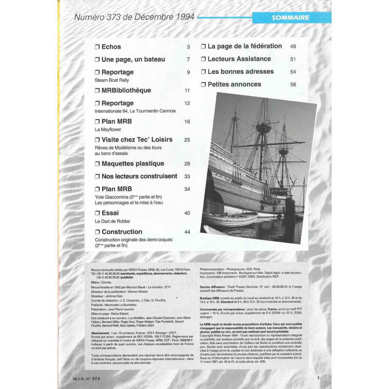 Sommaire Modèle Réduit Bateau 373