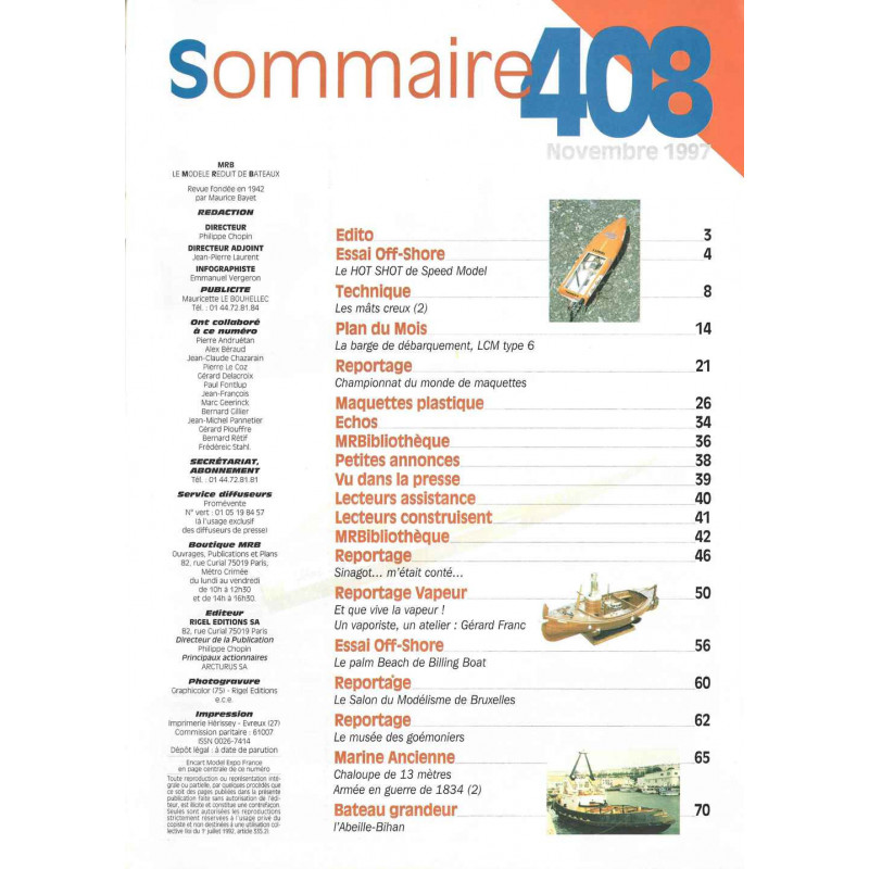 Sommaire Modèle Réduit Bateau 408