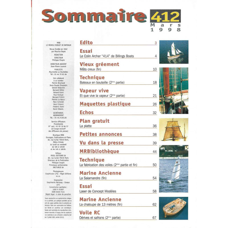 Sommaire Modèle Réduit Bateau 412