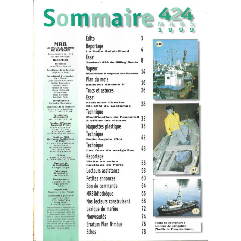 Sommaire Modèle Réduit Bateau 424