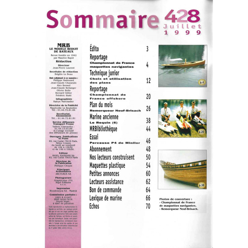 Sommaire Modèle Réduit Bateau 428