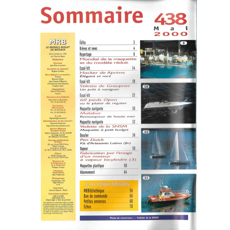 Sommaire Modèle Réduit Bateau 438